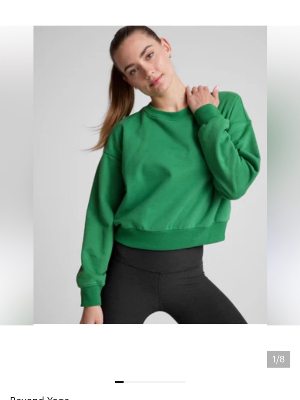 beyond yoga S Cropped Crewneck Sweatshirt in Kelly Green 
PRICE IS FIRM !